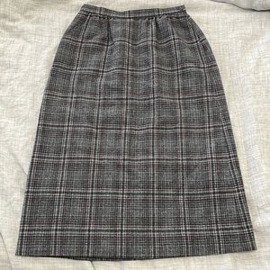 Vintage Pendleton gray plaid wool skirt